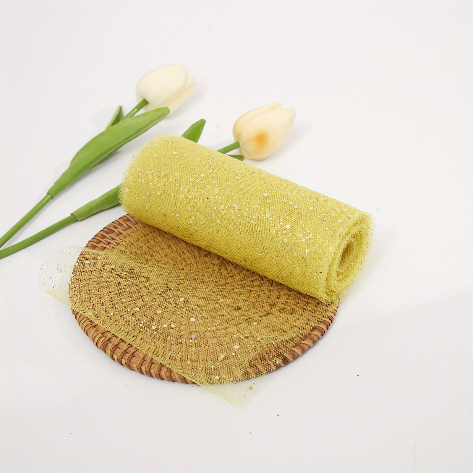 5yards 6cm Oro Stella Tulle Confetti Glitter Mesh Baking - Temu Italy