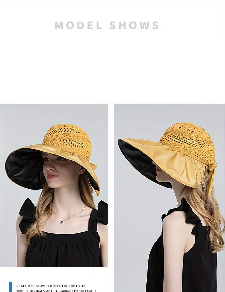 UV Resistant Empty Top Beach Hat Sun Hat Face Blocking Hat Women's Sun Hats