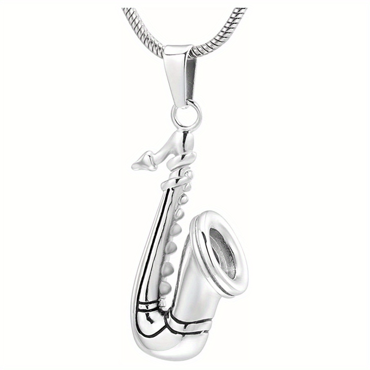 Customizable Saxophone Pendant Necklace for Memorials