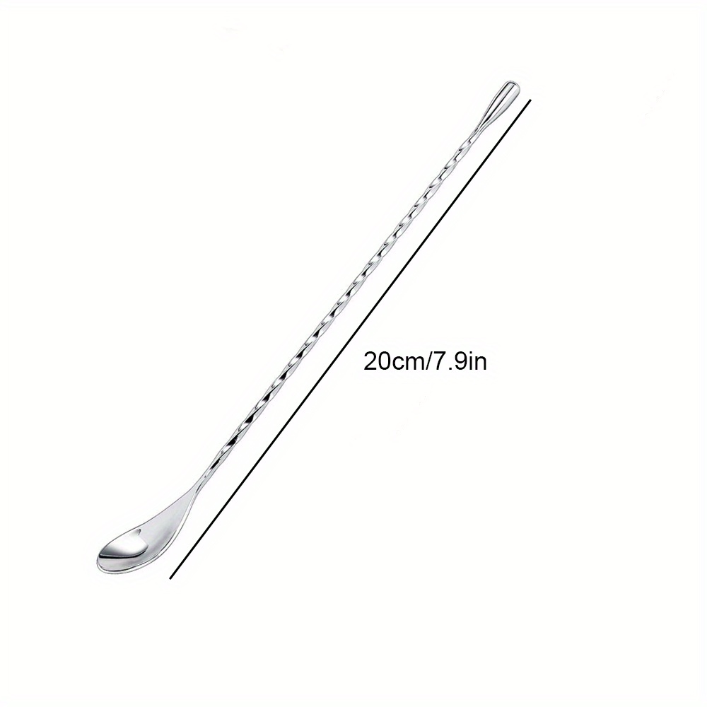 1pc Bar Spoon Cocktail Stirrer Stainless Steel Stirring Spoon With Twisted  Pattern For Coffee Tea Drinks