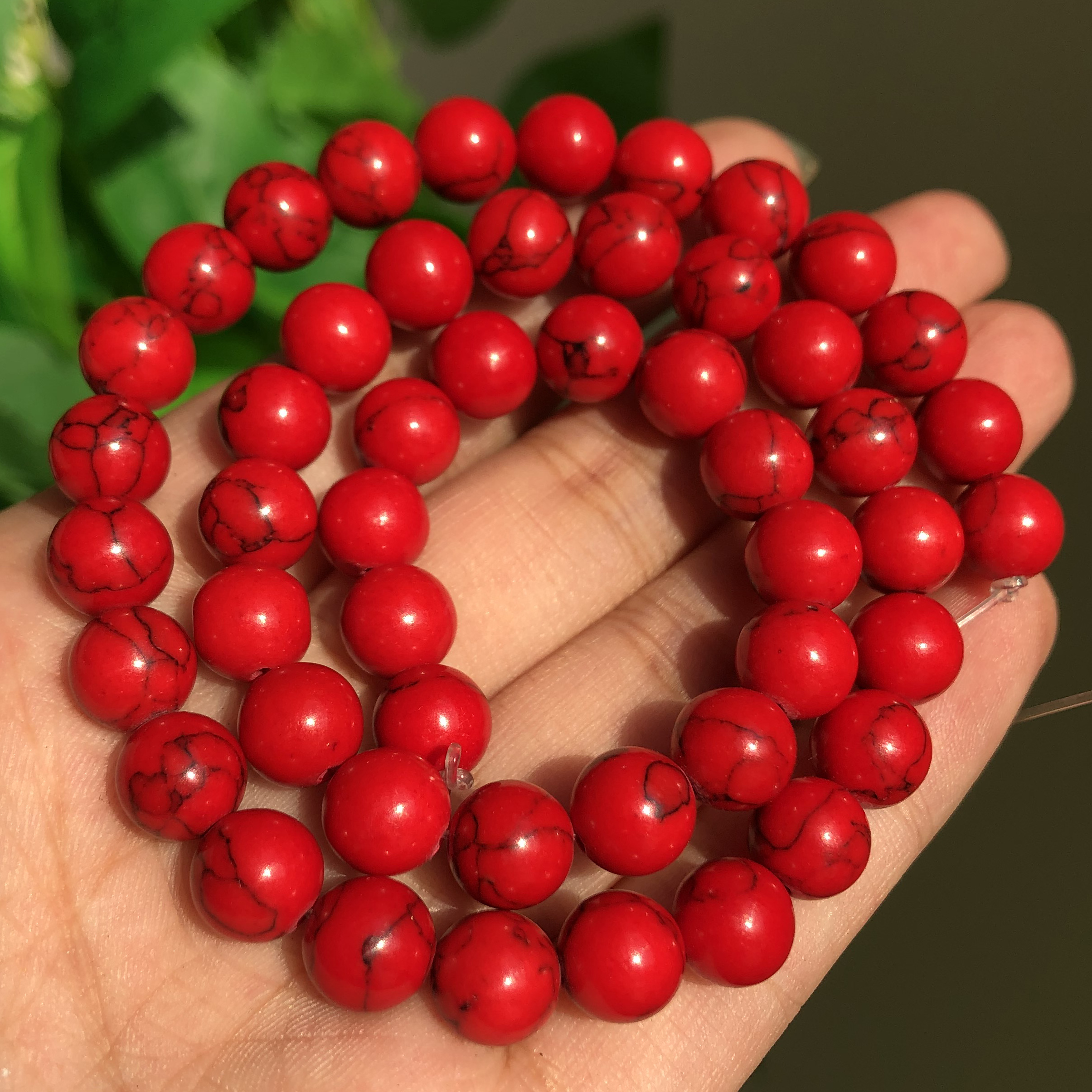 Red Coral Stone Beads Round Loose Beads For Jewelry Making - Temu