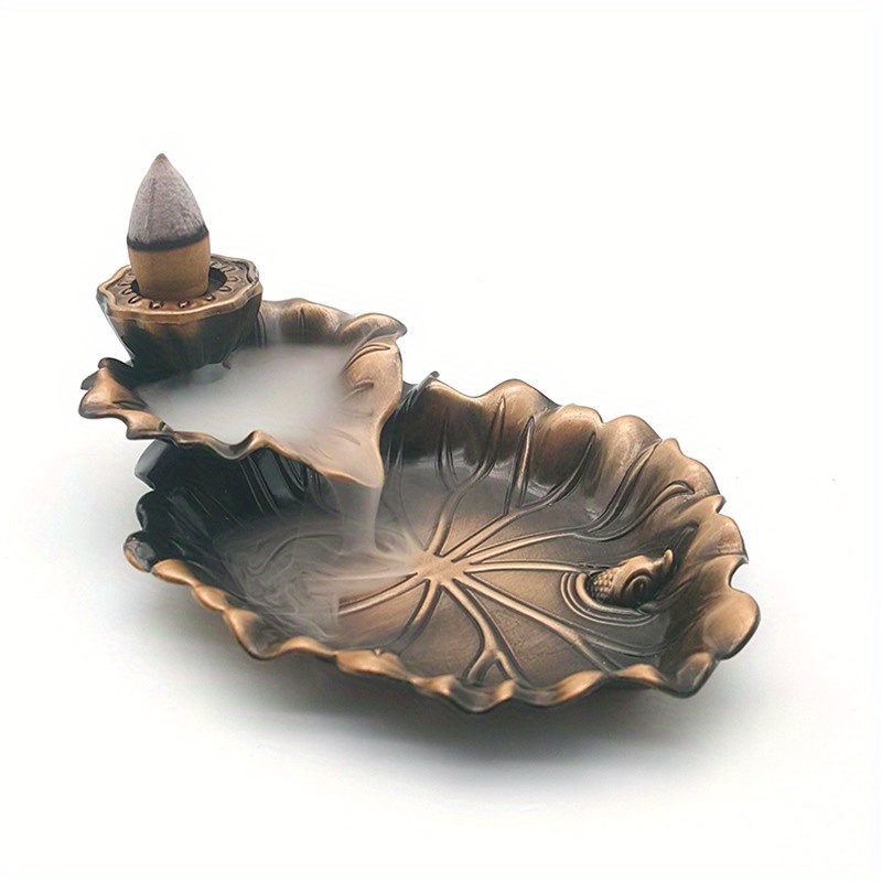 Image of Frog And Fish Playing In The Lotus Pond, Incense Holder, Living Room Tower Incense Holder, Tea Ceremony Vintage Ornament, Decorative Incense Holder For Sandalwood