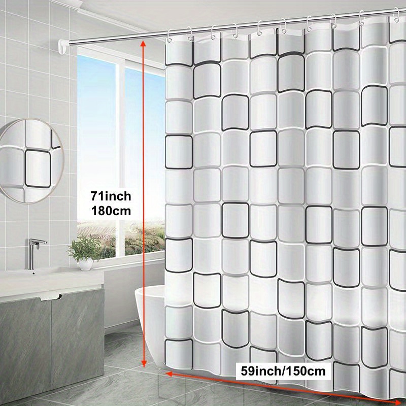 Cortinas de ducha con bloques de color de tinta, resistentes al moho,  resistentes al agua, con ganchos, cortina de ducha de tela de calidad para  baño (150 x 180 cm, D,4) 