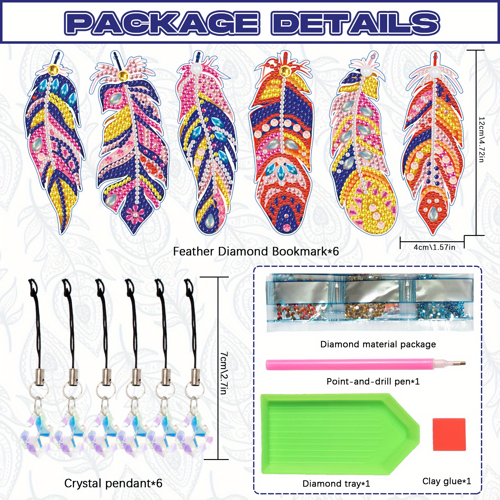 Diamond Painting Bookmark Diamond Art Bookmarks Cross Stitch Embroidery Kit  Special Shaped Drill for Adults DIY