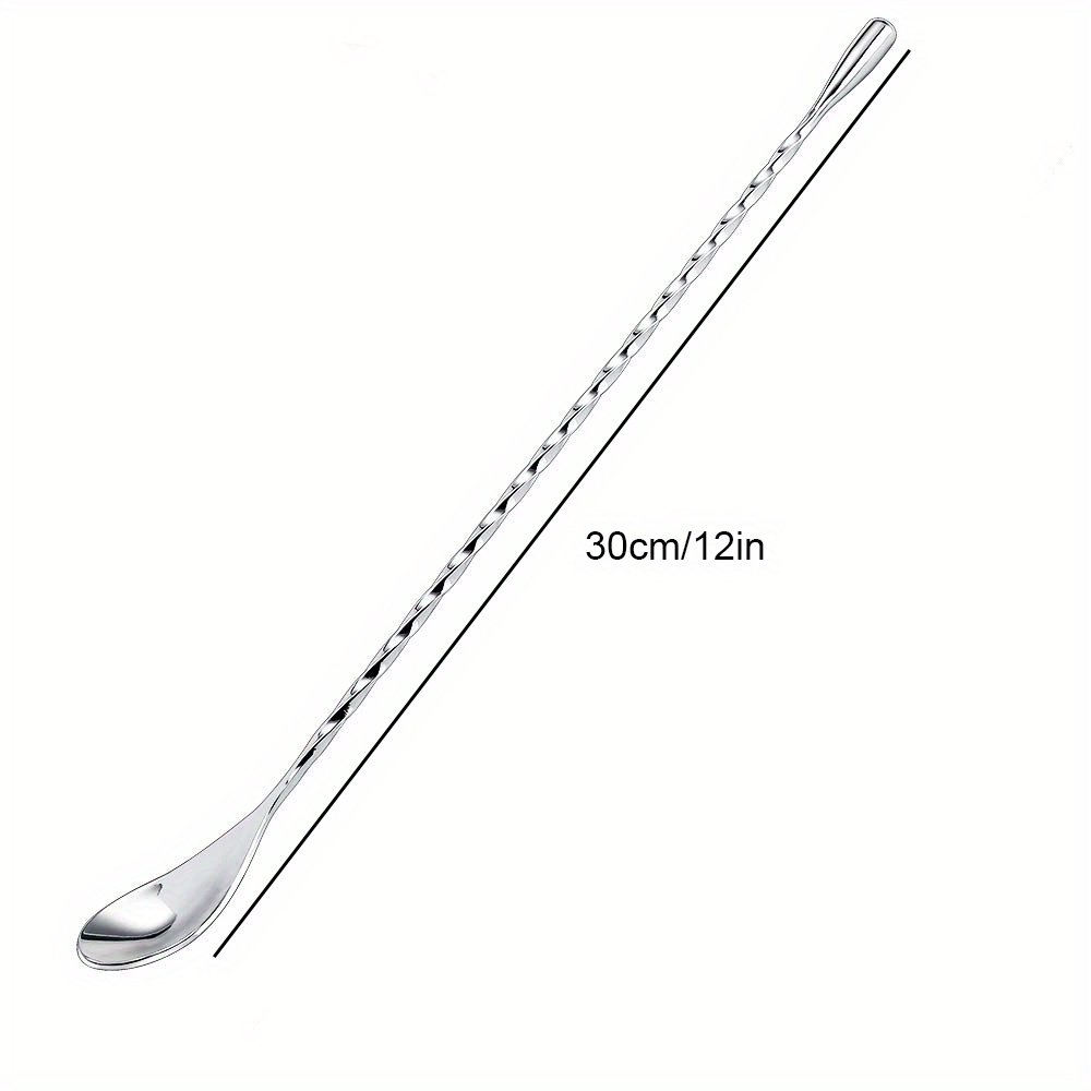 1pc Bar Spoon Cocktail Stirrer Stainless Steel Stirring Spoon With Twisted  Pattern For Coffee Tea Drinks