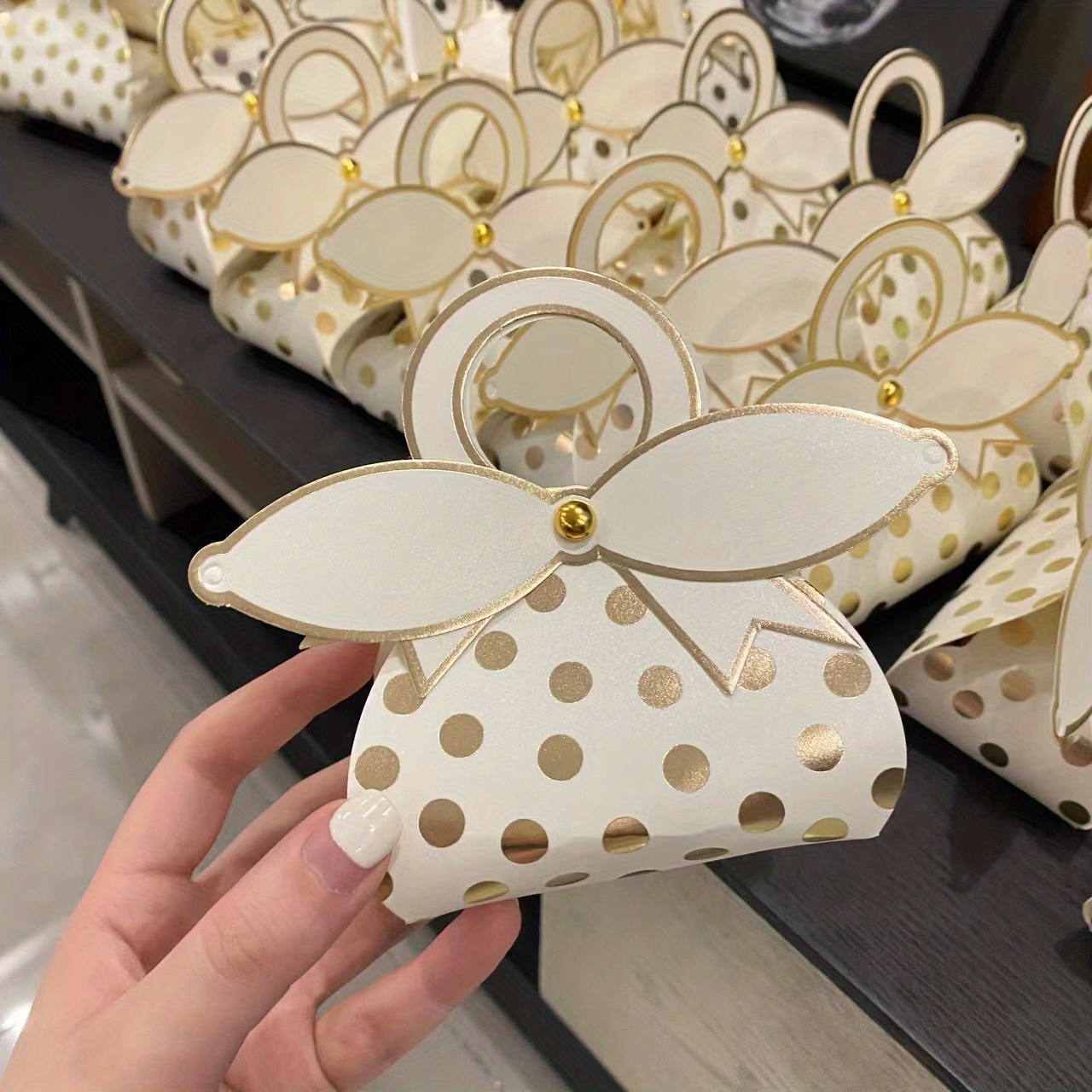 Golden Polka Dot Candy Boxes Perfect Treats Gifts Temu