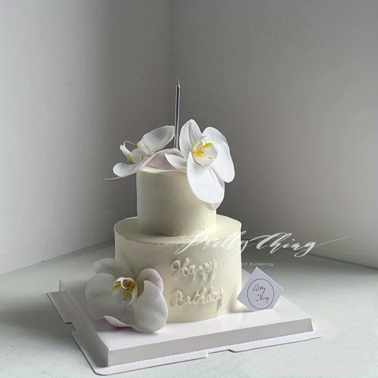 Cake Decoration Artificial Orchid Flower Cake Topper Silvery Temu