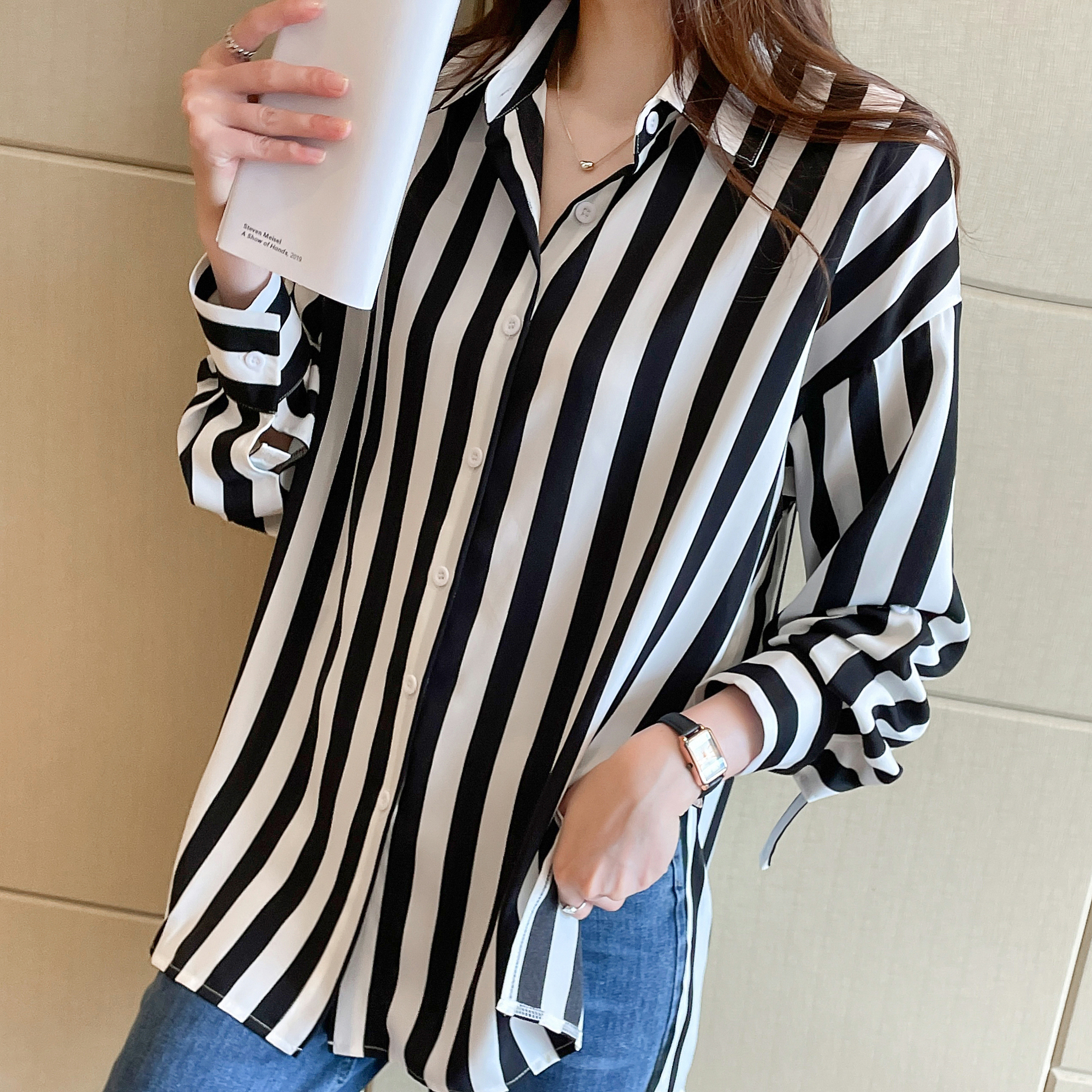 Casual Personality Blouse Beach Vacation Sunscreen Loose Medium Long  Striped Lantern Sleeve Shirt Gifts for Women, White, X-Large : :  Clothing, Shoes & Accessories