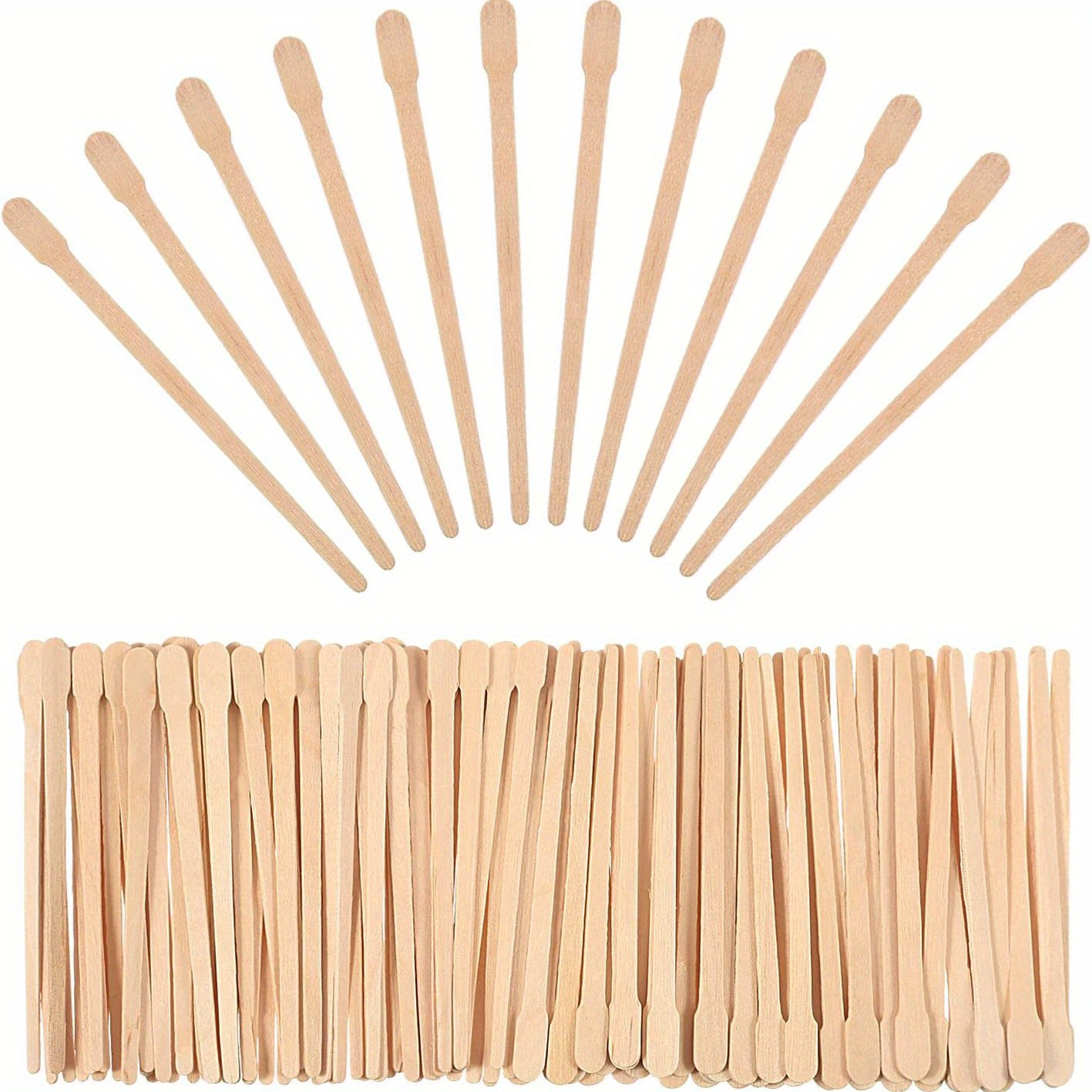 200 pcs Natural Wooden Wax Sticks for Precise Hair Removal and Smooth Skin  - Perfect for Spa and Home Use