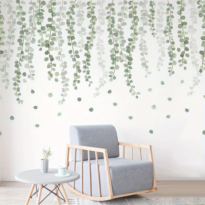 2 Feuille Vert Feuille De Vigne Stickers Muraux Mur Plinthes Lignes Taille  Décalque Chambre Chevet Canapé Fond Décoration Stickers Muraux 11.8 '' *  35.4 '' * 2 Décor À La Maison - Temu Belgium