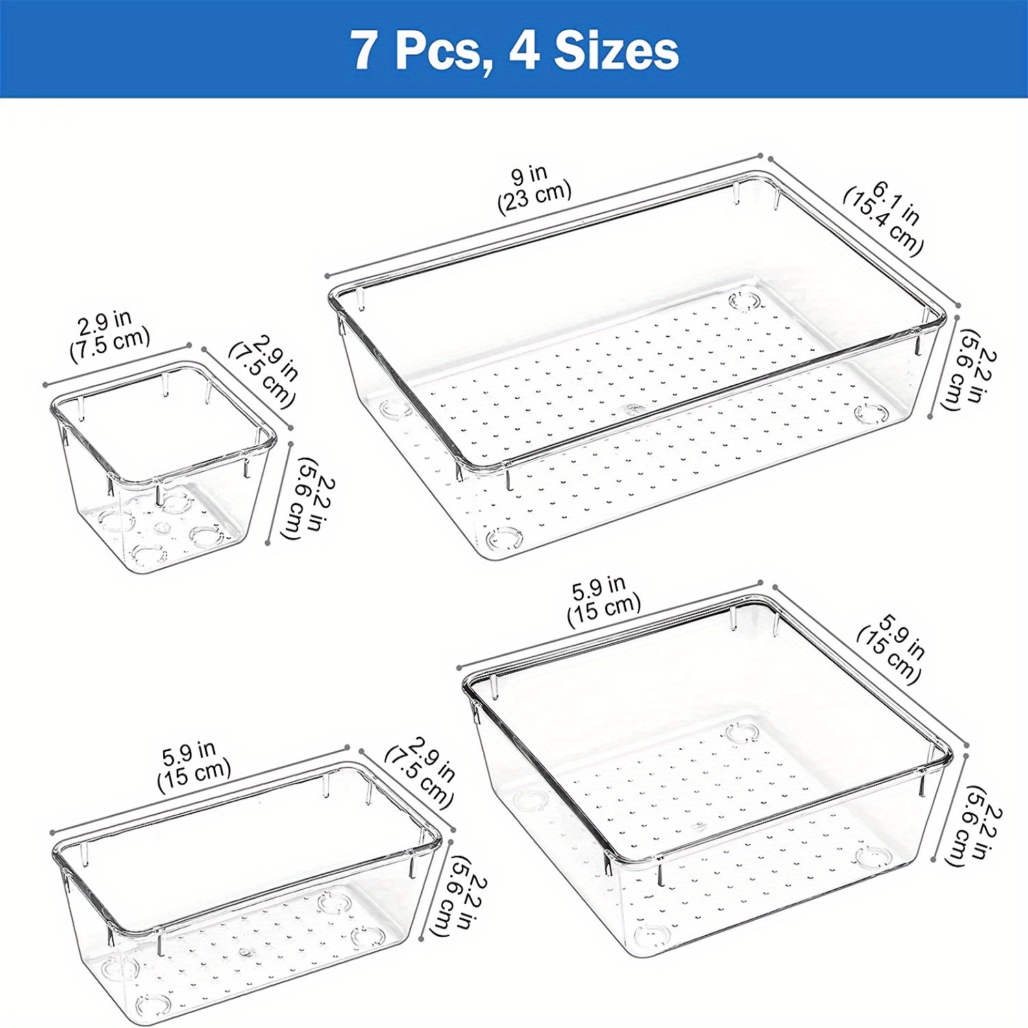 15pcs Clear Drawer Organizers Set Organizadores Cajones - Temu