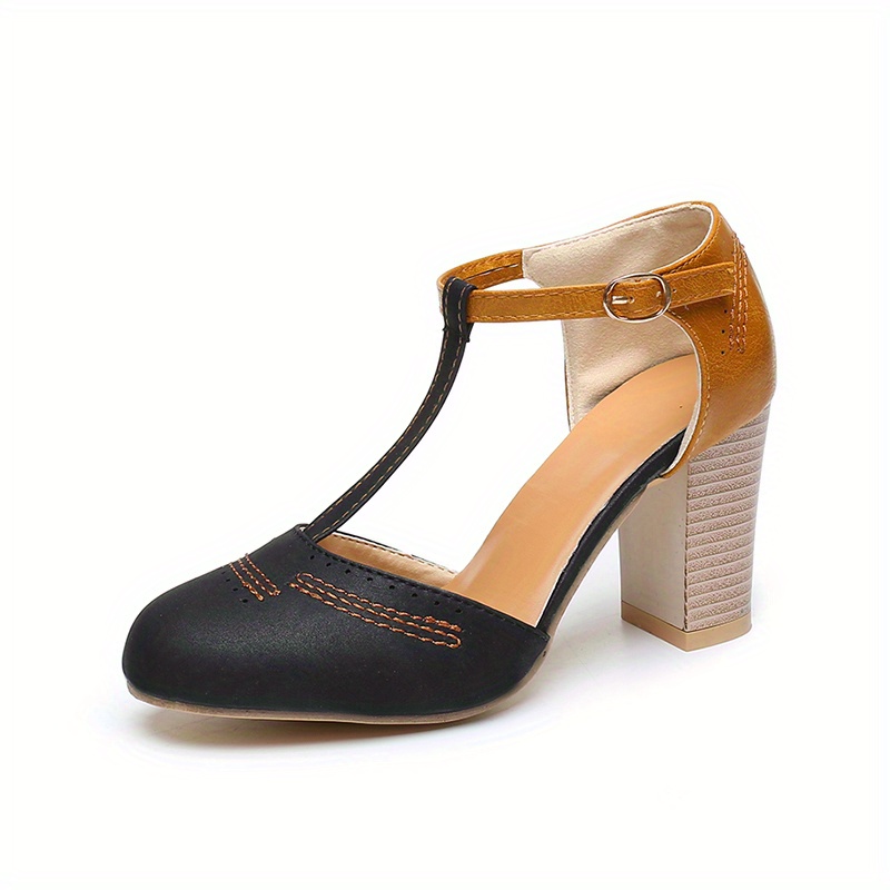 Round toe t strap clearance heels