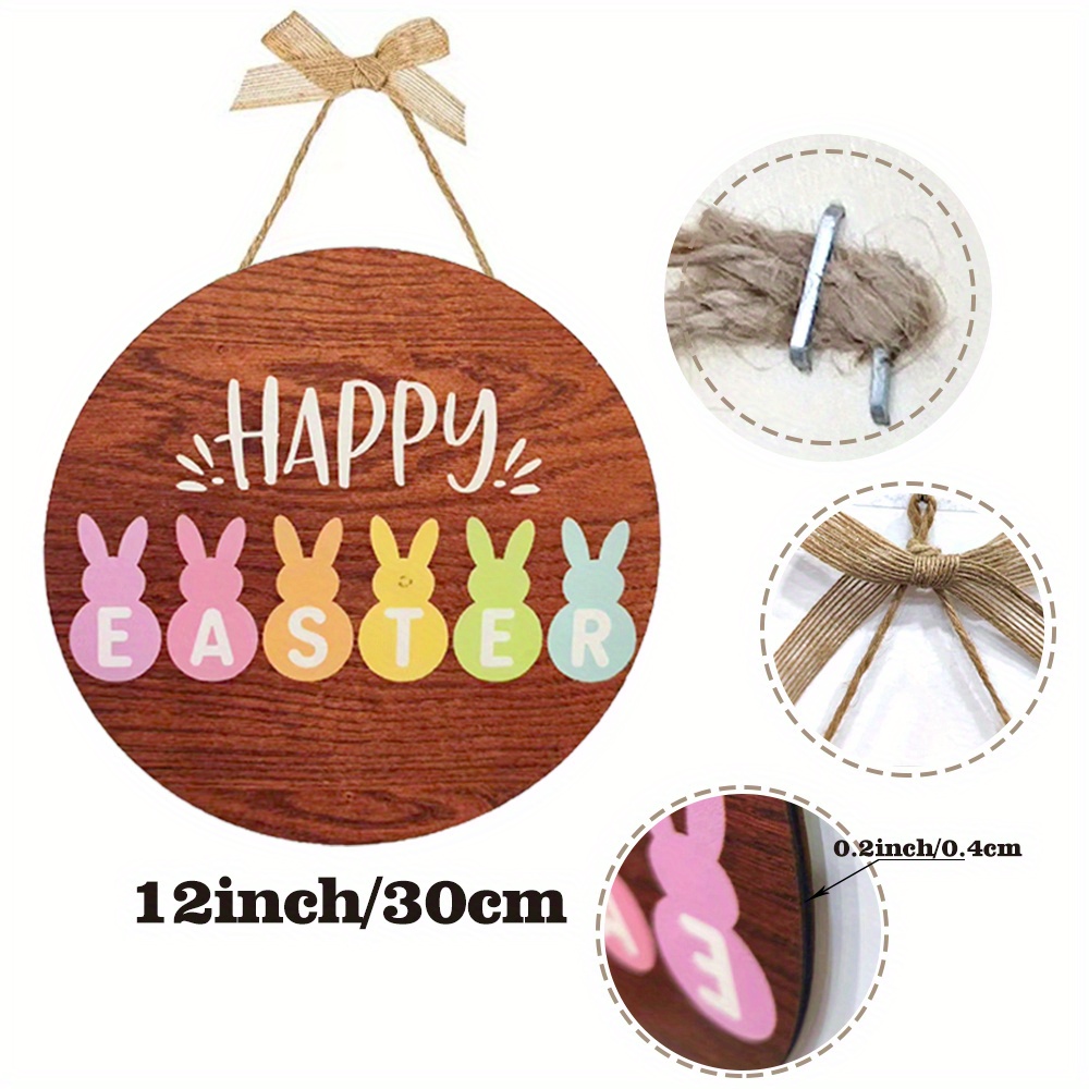 1pc, Decorazioni per porte pasquali 29,97 cm x 29,97 cm Cartello colorato  per porte di buona Pasqua Cartelli appesi per porte pasquali per porta d'ing