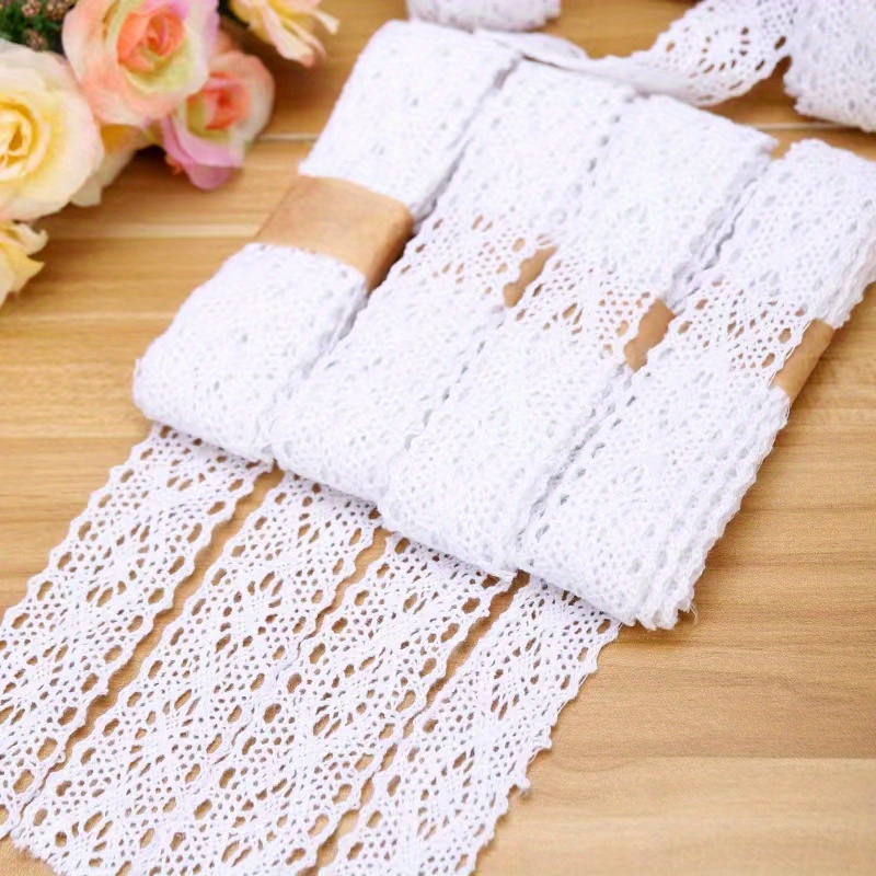 Diy White Cotton Lace Ribbon, Clothing Accessory, Wedding Party Decoration, Bow Decorative Ribbon, Roll 2.5cm/0.98inch*2m/78.74inch