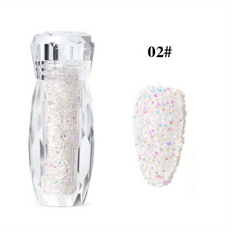 Bottle Silver Black Ab Nail Art Rhinestone Decorations - 3d Micro Crystal  Beads For Diy Manicure Accessories - Temu South Korea