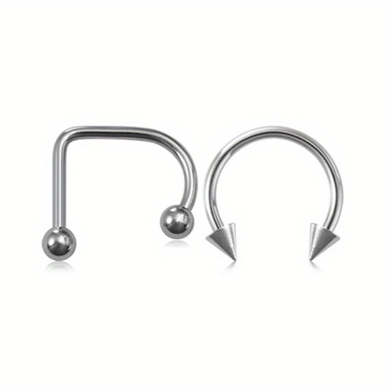 Stainless Steel Lip Ring Piercing Stud Hoop Earrings Nose - Temu
