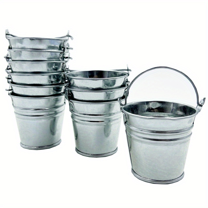 40 Pack Mini Metal Buckets with Handle Galvanized Bucket Small Tin