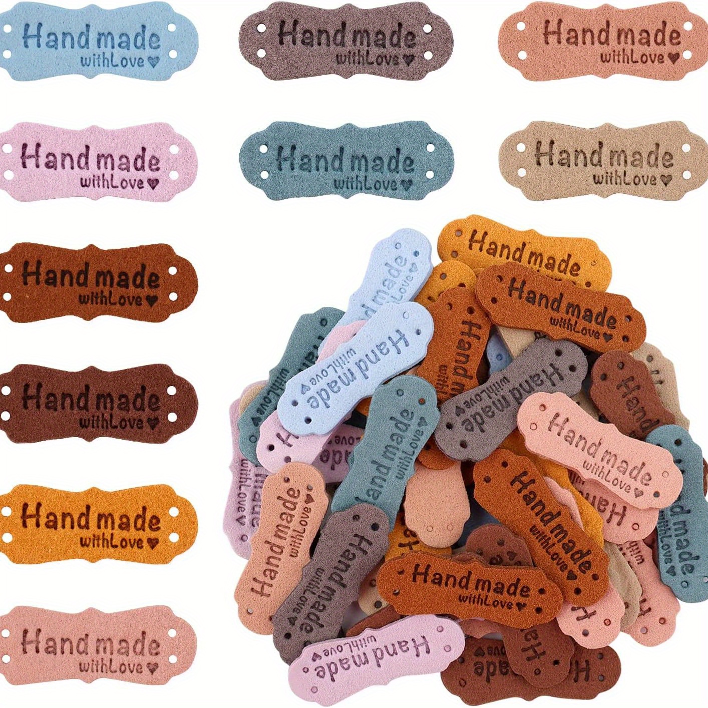 10 Colors Handmade Leather Labels Microfiber Color Leather - Temu