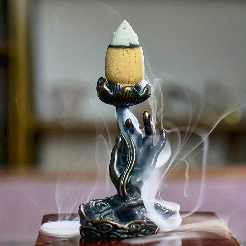 Brûleur d'Encens Main de Bouddha en Céramique