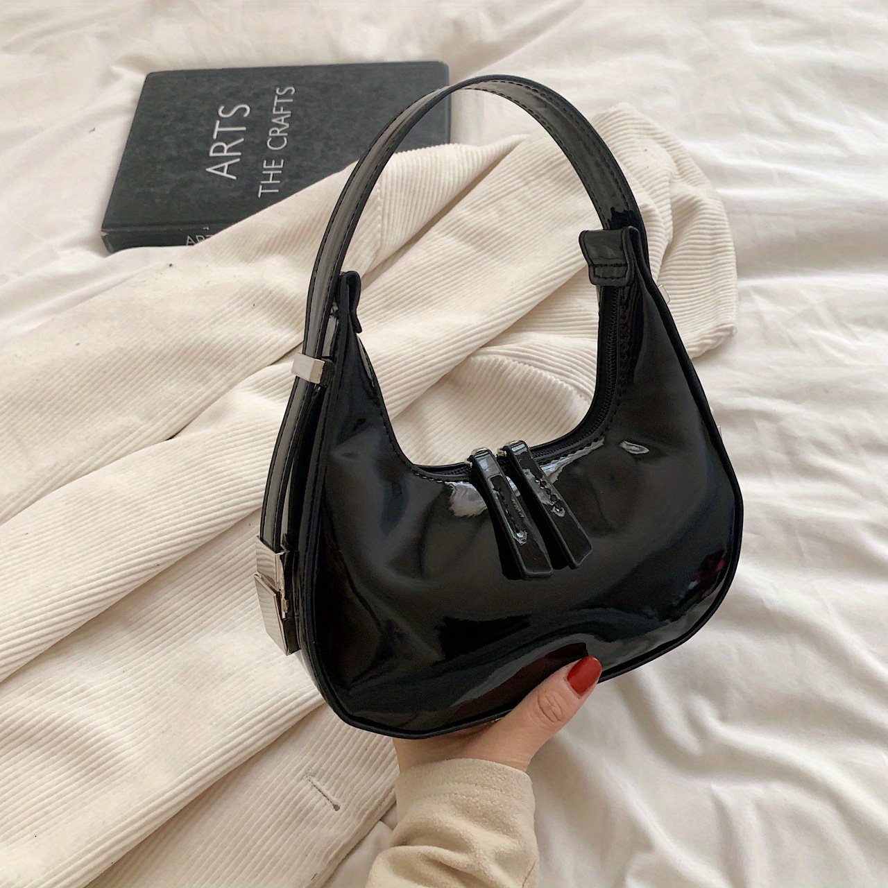 Knotted Hobo Underarm Bag Pu Leather Textured Trendy Bag Purse Fashion  Versatile Shoulder Bag - Bags & Luggage - Temu Sweden