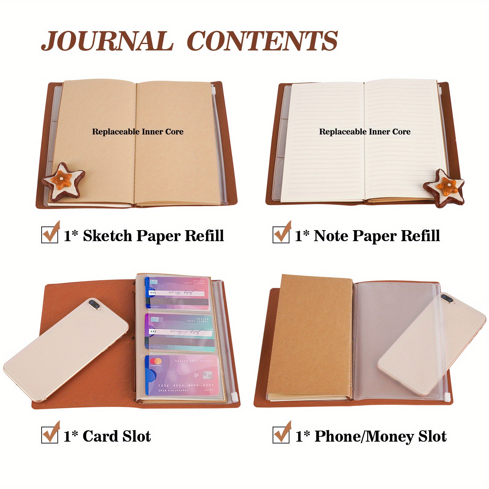 Mom Gifts To Mom Leather Journal Set With Pen Mother's Day - Temu