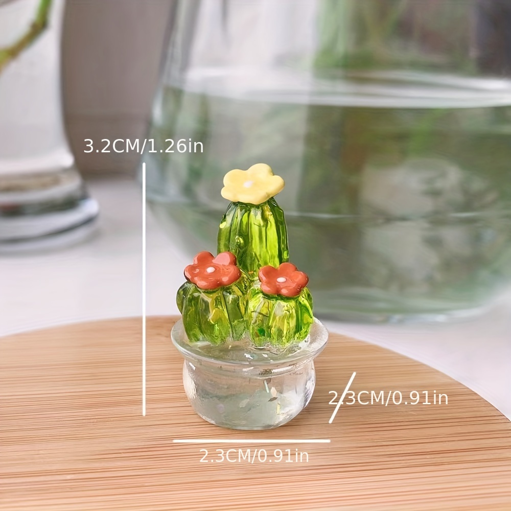 4 pièces Décoration design cactus transparent ABS petit art pour domicile  voiture, Mode en ligne