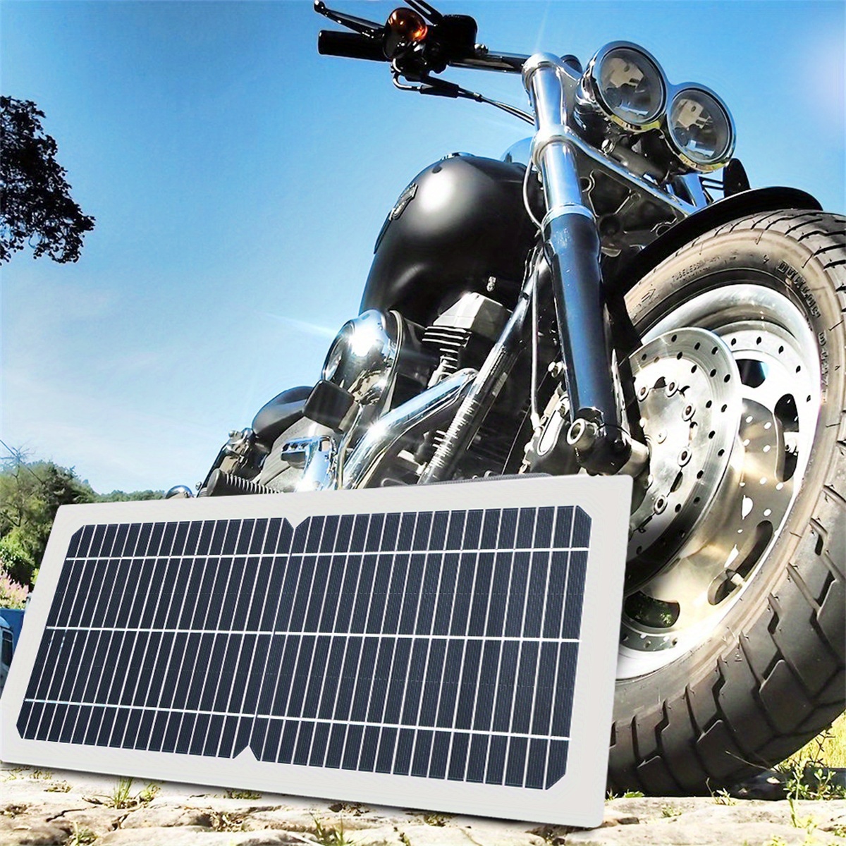 OYMSAE - Cargador de batería solar portátil de 30 W/12 V, con panel solar  de 30 W y 12 V, enchufe para encendedor de cigarrillos y clip de cocodrilo