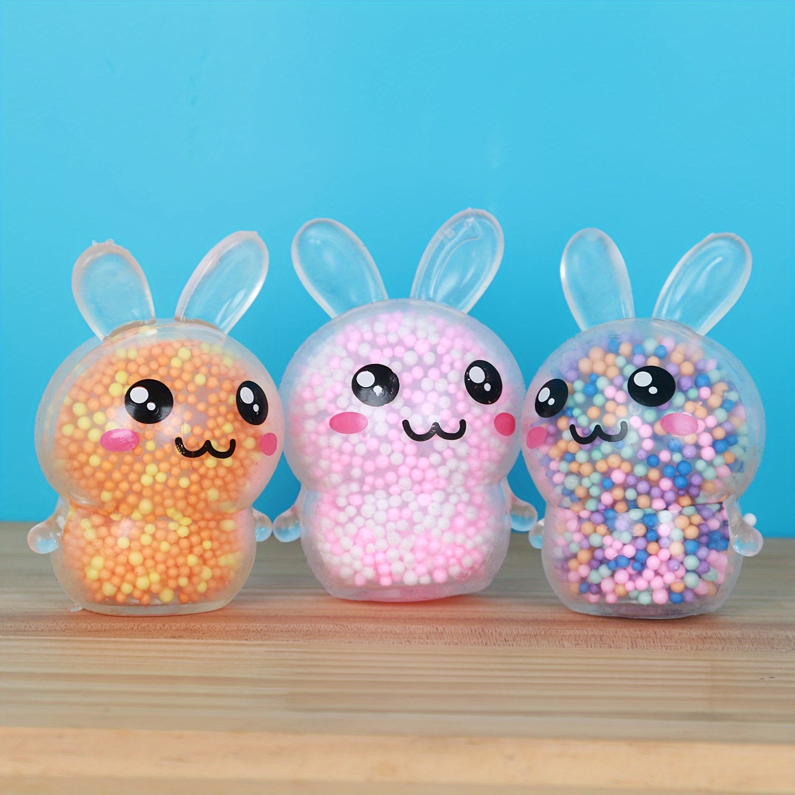 

6pcs Colorful Easter Bunny Bear Stress Balls - Perfect Kids Easter Basket Stuffers & Party Favors!
