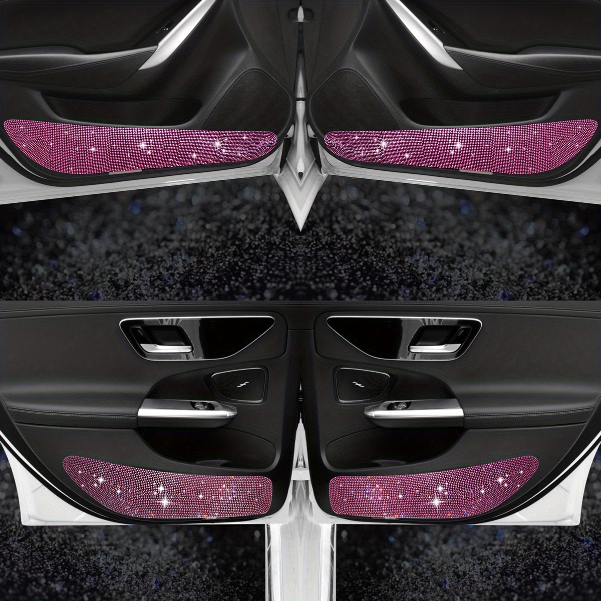 1pcs Rhinestone Rose Car Water Coaster Door Slot Pad Interior Modified Car  Interior Decoration Supplies Anti-slip Mat Groove Anti-slip Mat