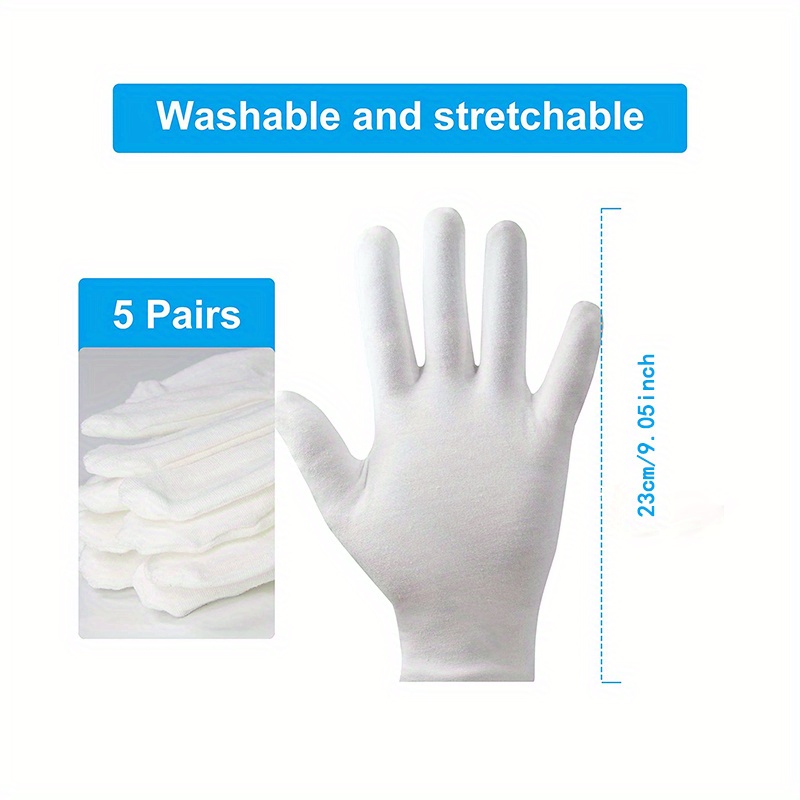 Hand Gloves White 5 Pair, Malaysia - Lab Asia Science and