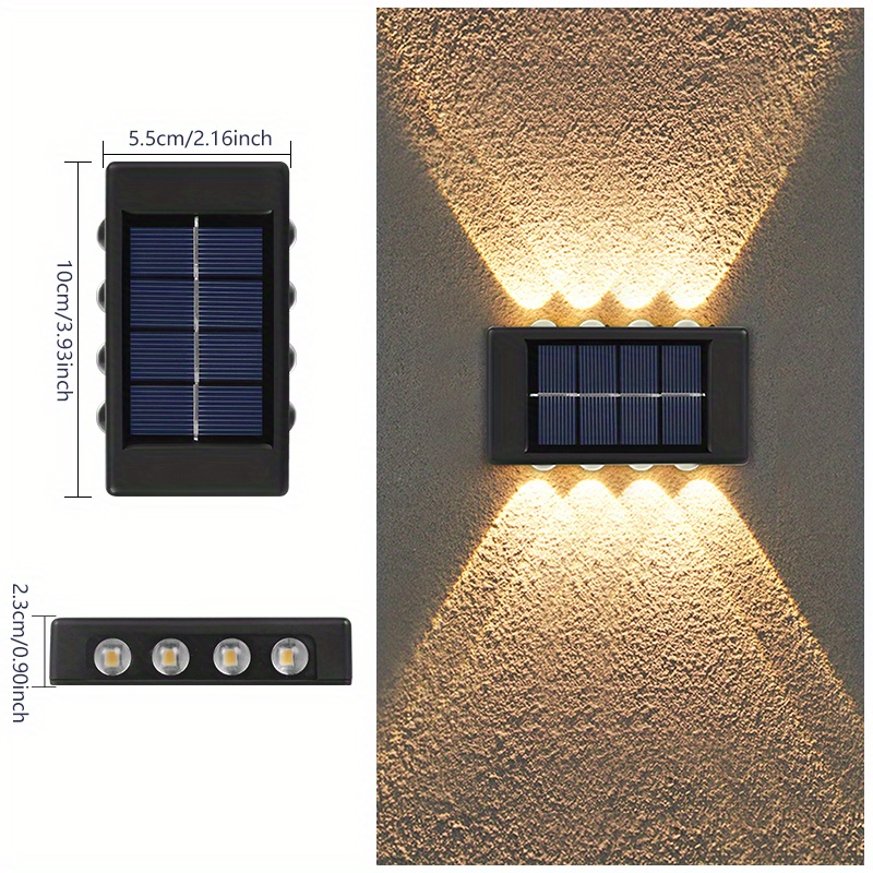 1 Applique Murale Solaire Haut Et Bas, Éclairage Extérieur Étanche À LED,  Éclairage Solaire De Clôture Pour Cour Extérieure, Jardin, Pelouse, Patio,  Clôtures, Allée, Allée, Décoration - Temu Belgium