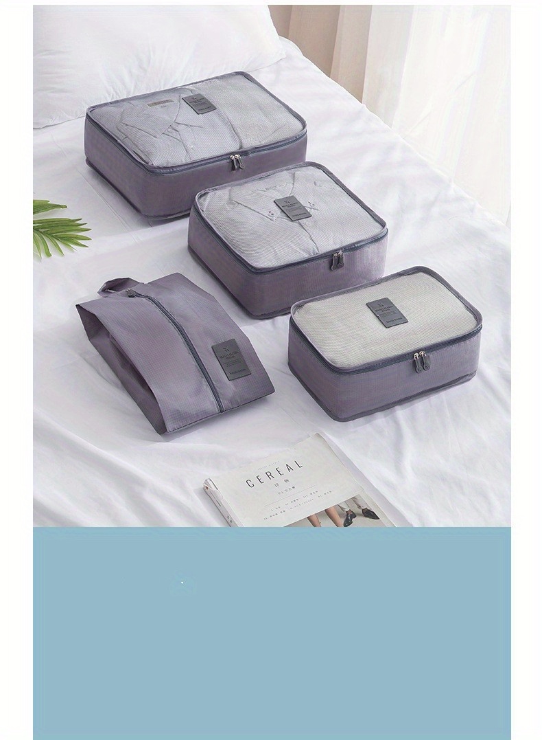 7 Pics Storage Bag Packing Cubes Travel Foldable Language - Temu