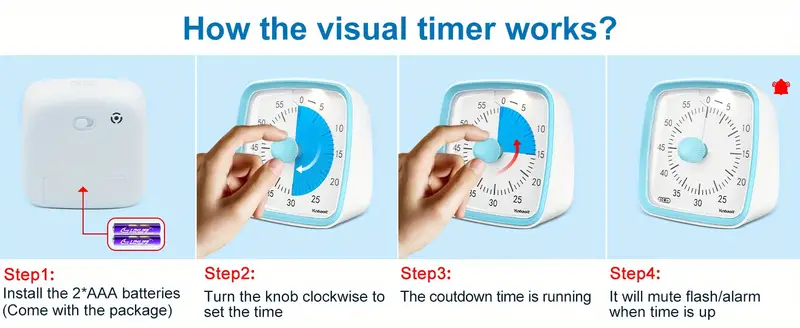 1pc visual timer with night light 60 minute countdown timer for kids and adults silent classroom timer time management tool for home school or work vt03 details 9