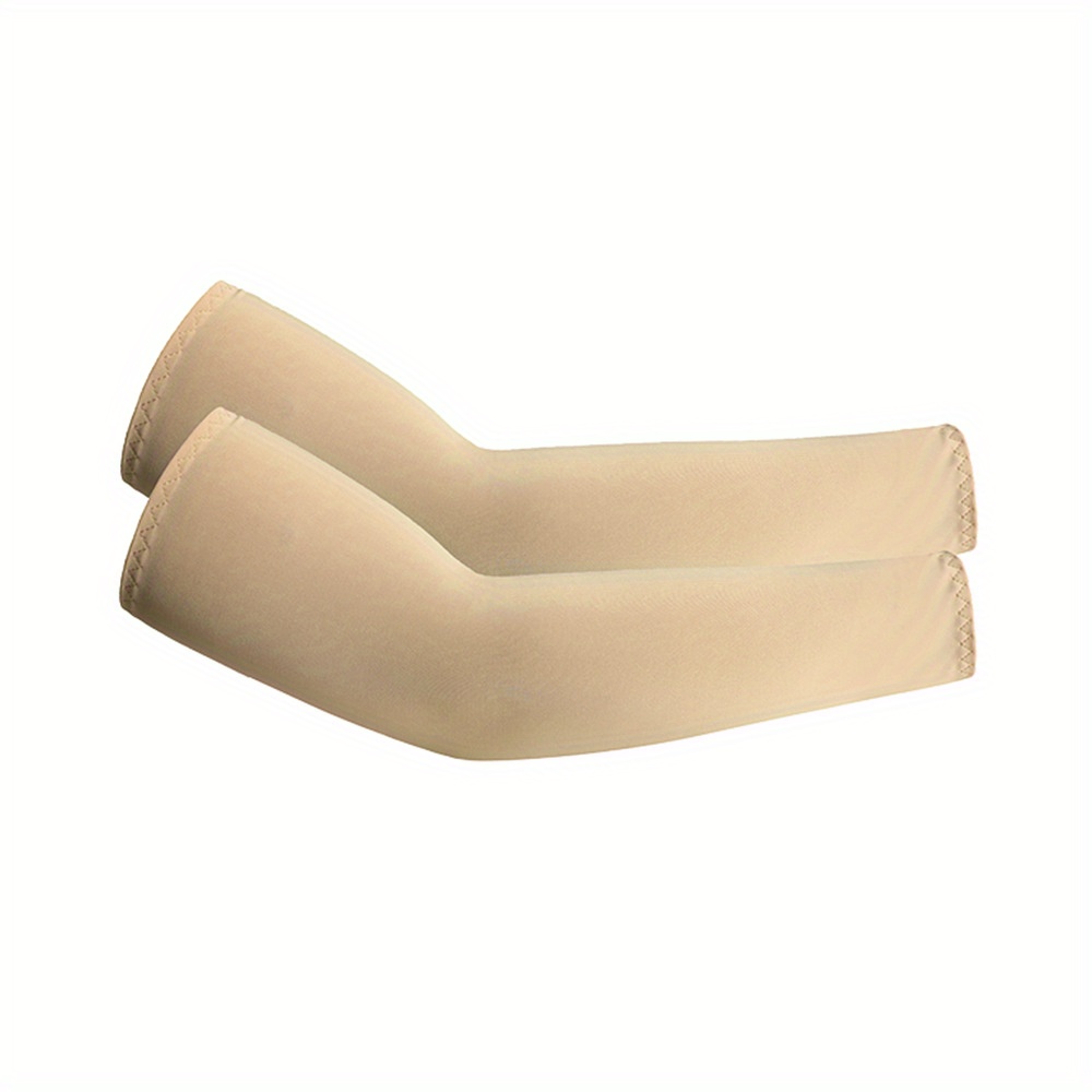 Beige Arm Compression Sleeves Slimming Toning Elastic Elbow - Temu Canada