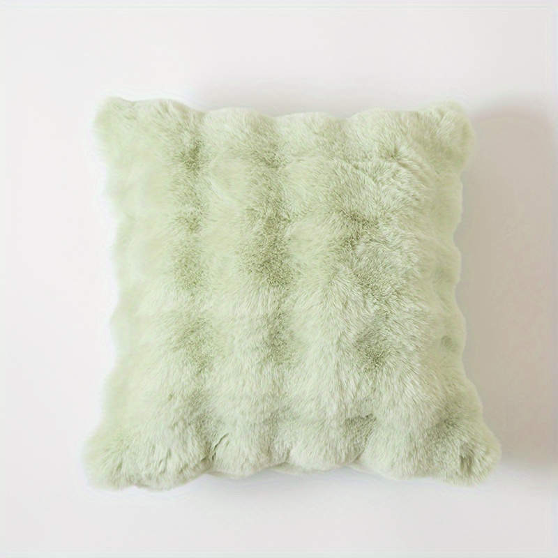 Mint green fur online pillow