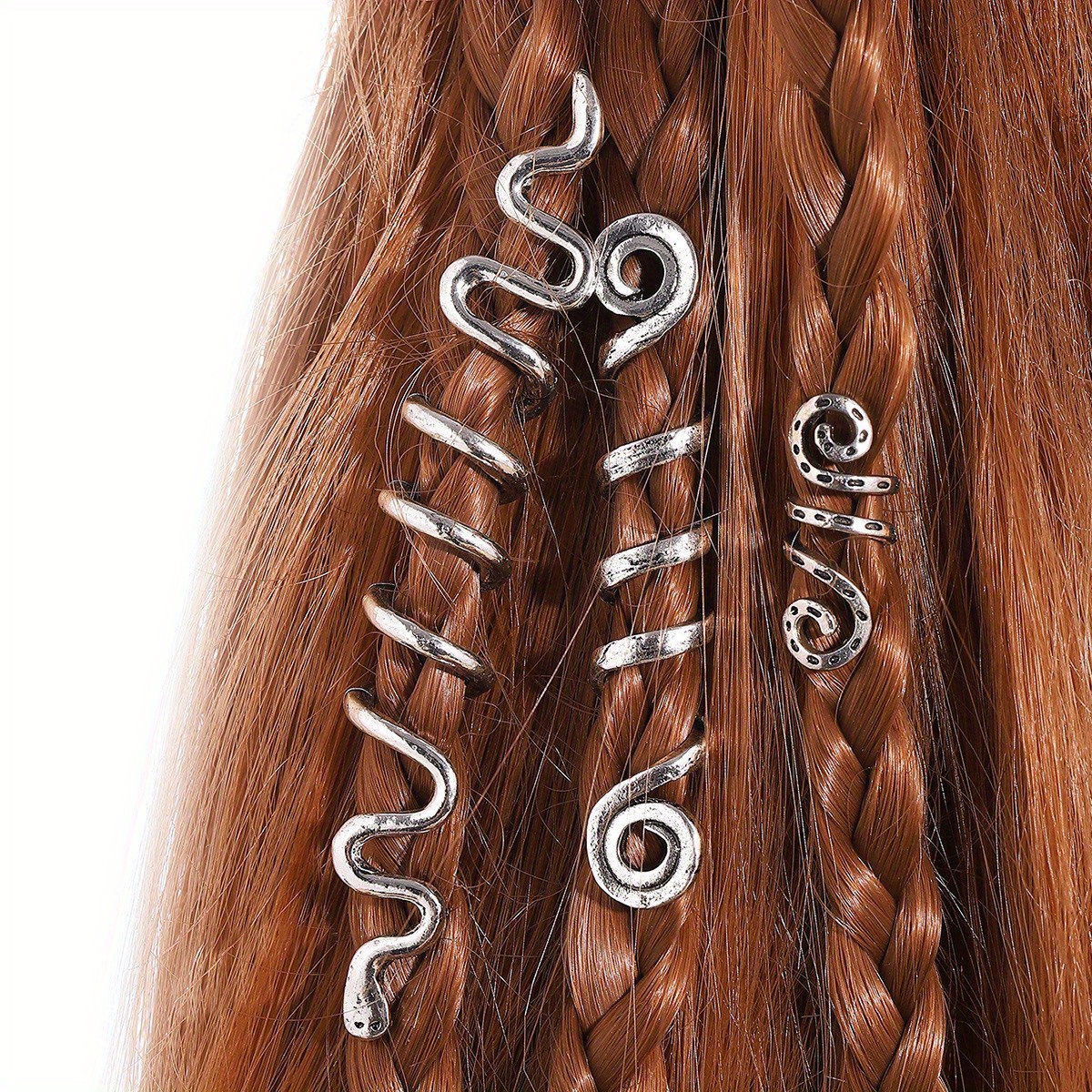 Kryc Viking Celtic Hair Accessories 3 Viking Spiral Hair Beads