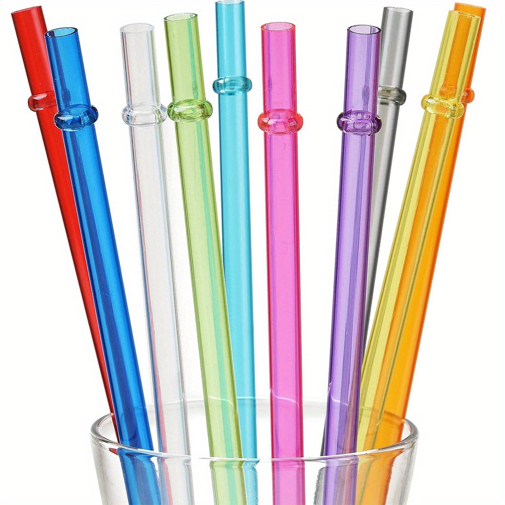 Reusable Glass Straws 6 Pack 2 Cleaning Brushes 12" Stanley
