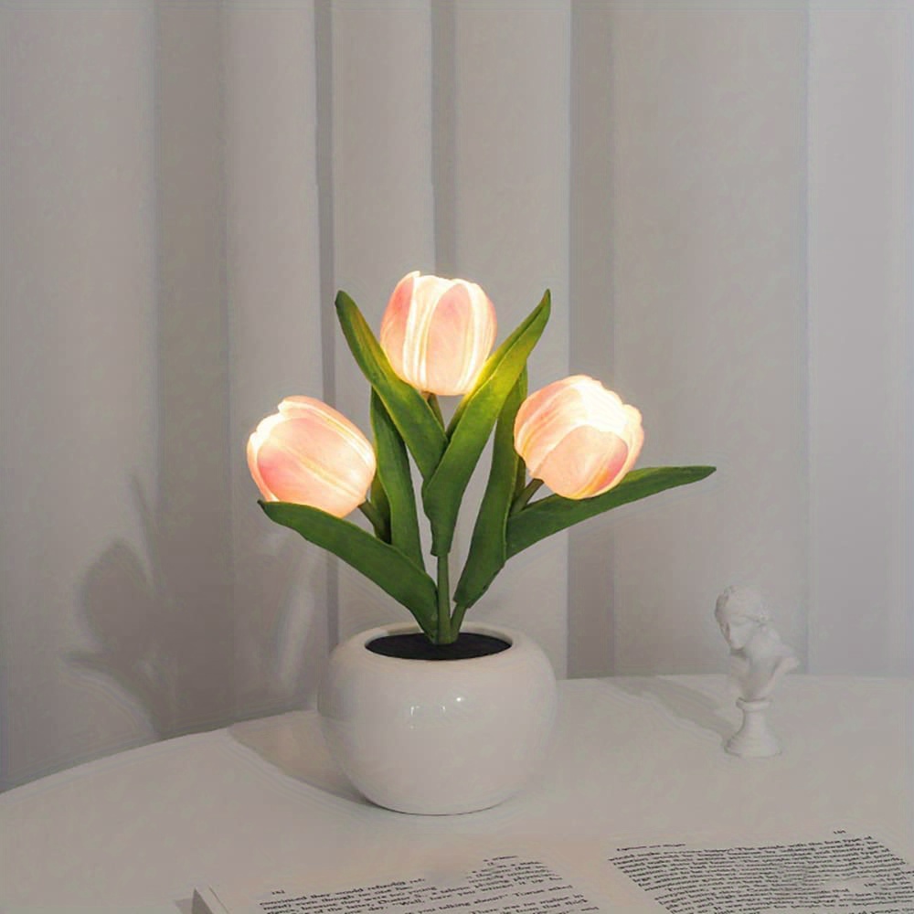 Lampada da Specchio A Tulipano Nuvola, Luce Notturna Tulipano Fai Da Te,  Lampade da Comodino con Fiori di Simulazione Romantica, Prodotto Finito  Cloud