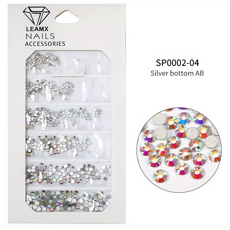 6 Grid Rhinestone Nail Stickers for DIY Nail Decor