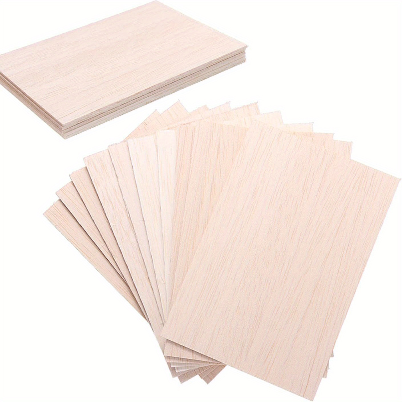 Pack of 5 thin balsa wood sheets, 300 x 200 x 2 mm, balsa wood