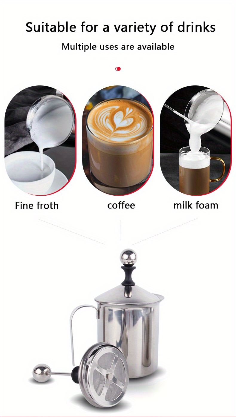 Manual Milk Frother Foam Maker Stainless Steel Thickened - Temu