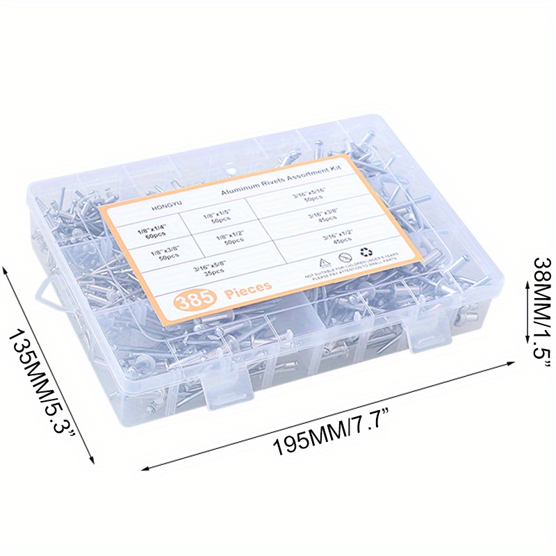 Aluminum Rivet Assortment Kit Dome Head Blind Rivets Temu