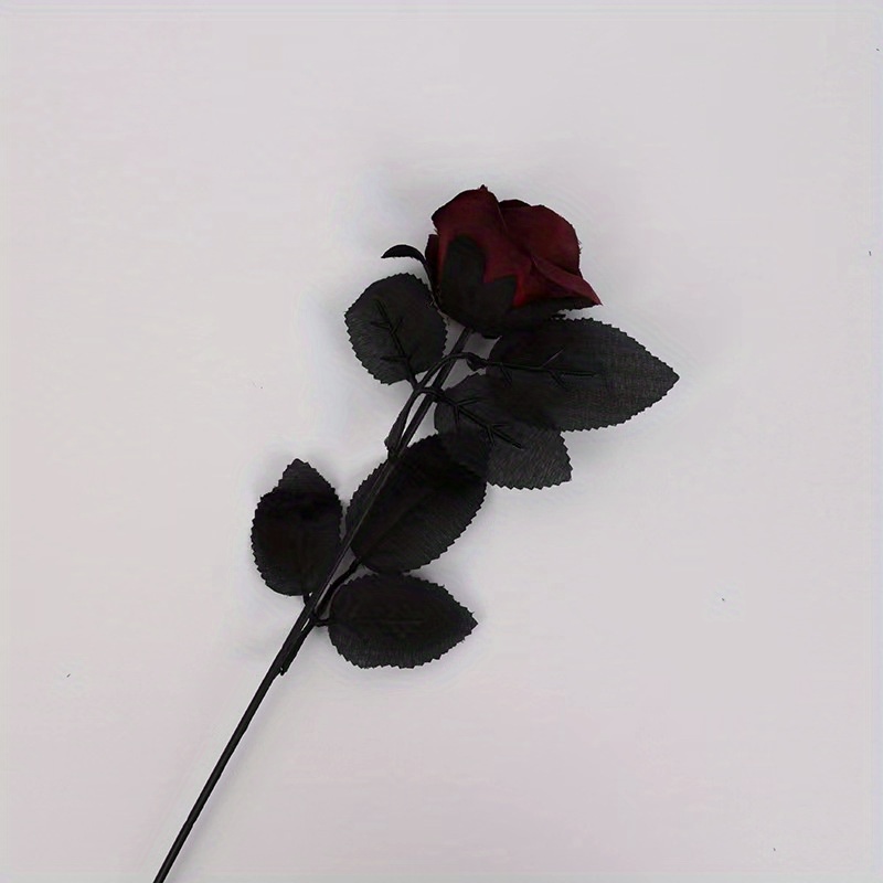 1pc, Artificial Black Rose Flower for Halloween, Mother's Day, and Party  Decor - 45cm/17.72inch