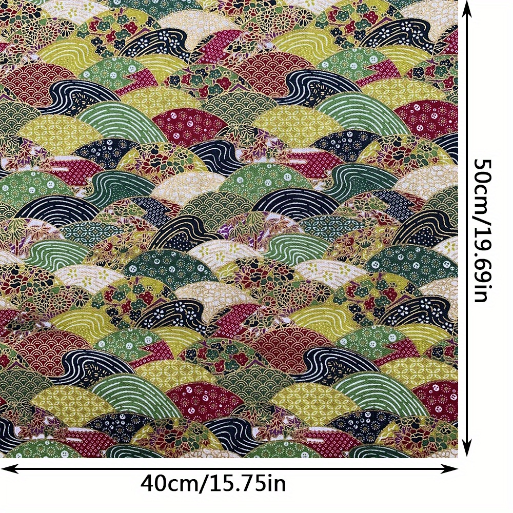 Geometric Cotton Fabric for DIY Kimono Handicrafts