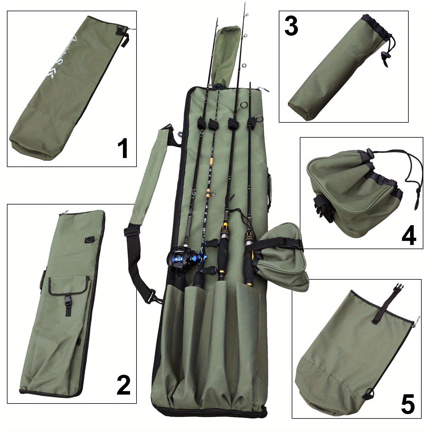1pc fishing rod bag canvas rod case pole storage - Temu Ireland