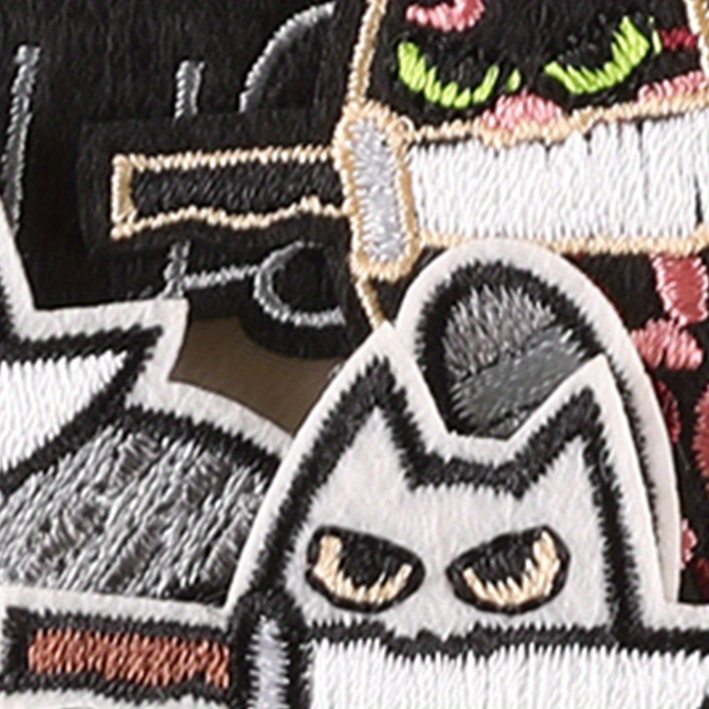 Simpatico Gatto Con Coltello 3D PVC Gomma Patch, Gatto Morso Coltello Divertente Cartone Animato Tattico Bracciale Distintivo Emblema Applique (d - Foto 5