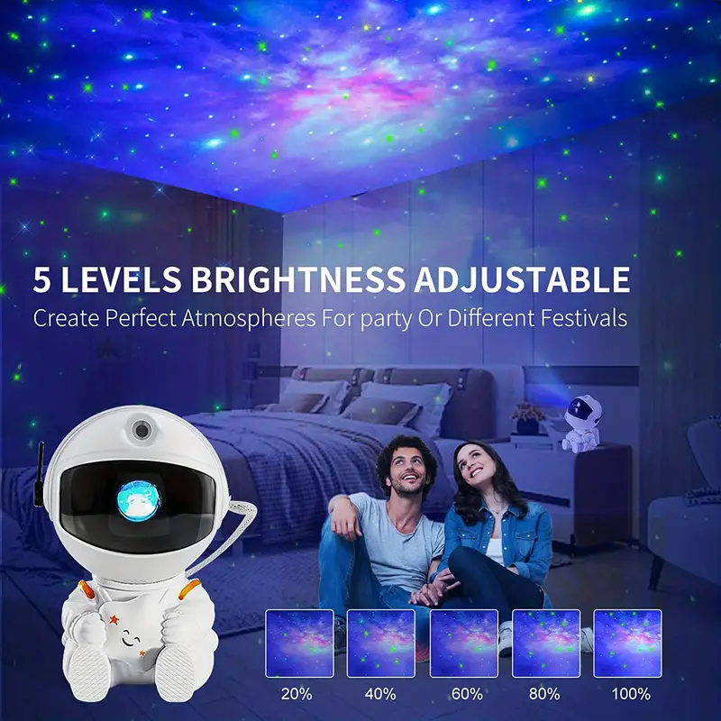 1pc star projector astronaut galaxy light projector kids nebula night light with remote control and 360 rotation magnetic head sky starry nebula aurora lamp for kids bedroom ceiling gaming room decor details 2
