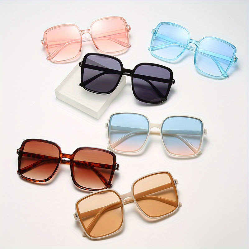 Candy Color Hip Hop Sunglasses Large Frame Square Sunshade Sunglasses Women  Gradient Color Vintage Punk Driving Eyewear - Temu