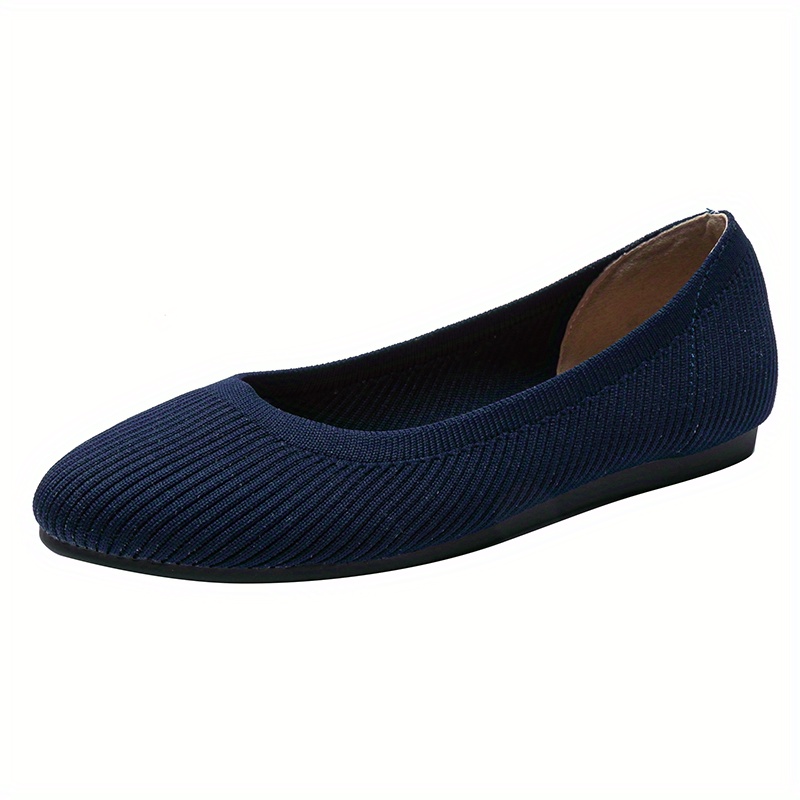 Women's Knitted Flat Shoes Comfortable Soft Sole Slip Shoes - Temu