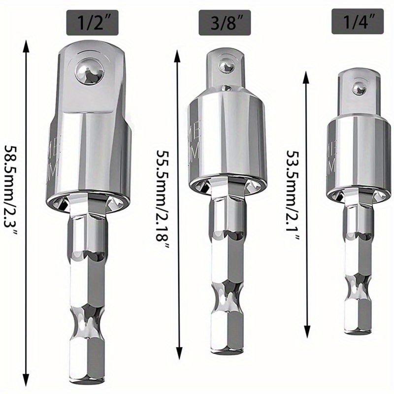 Power Drill Socket Adapter Set 360° Rotatable Hex Shank Temu